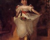 埃德加 德加 : Little Girl Carrying Flowers in Her Apron